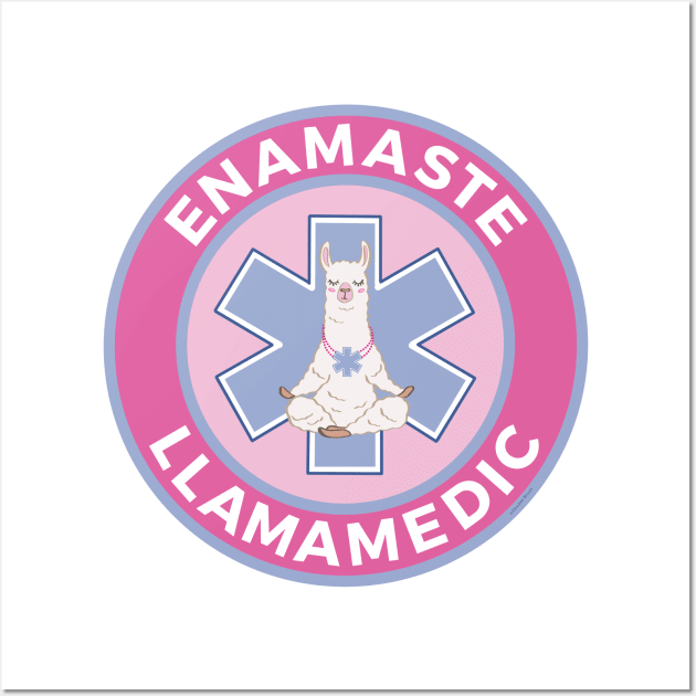 Funny EMS EMT Llama Paramedic First Responder Gift Medic Wall Art by DoubleBrush
